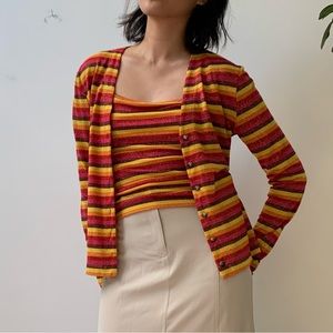 Moschino Jeans Striped Cardigan and Tank Set 90s
